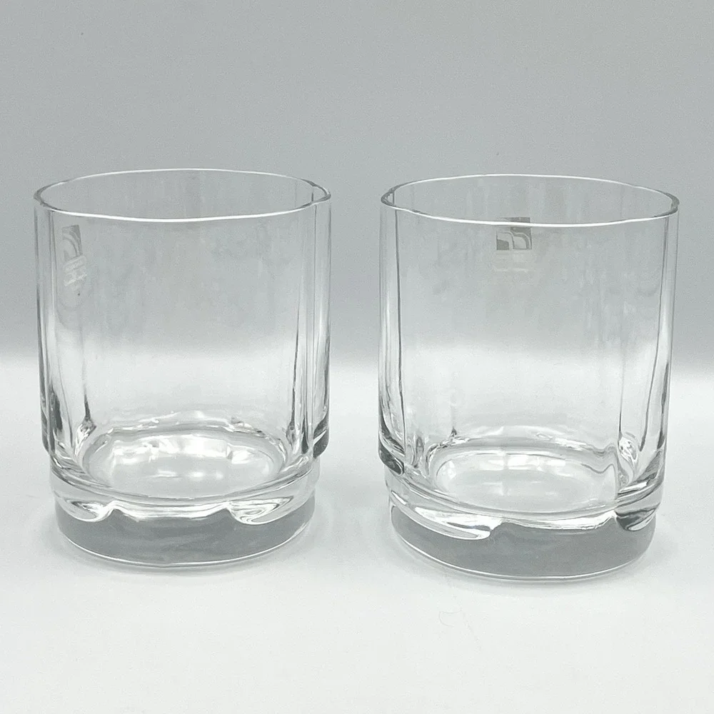Luigi Bormioli Light & Music Italy Whiskey Glasses Set of‎ 2 Oval Base Tumblers